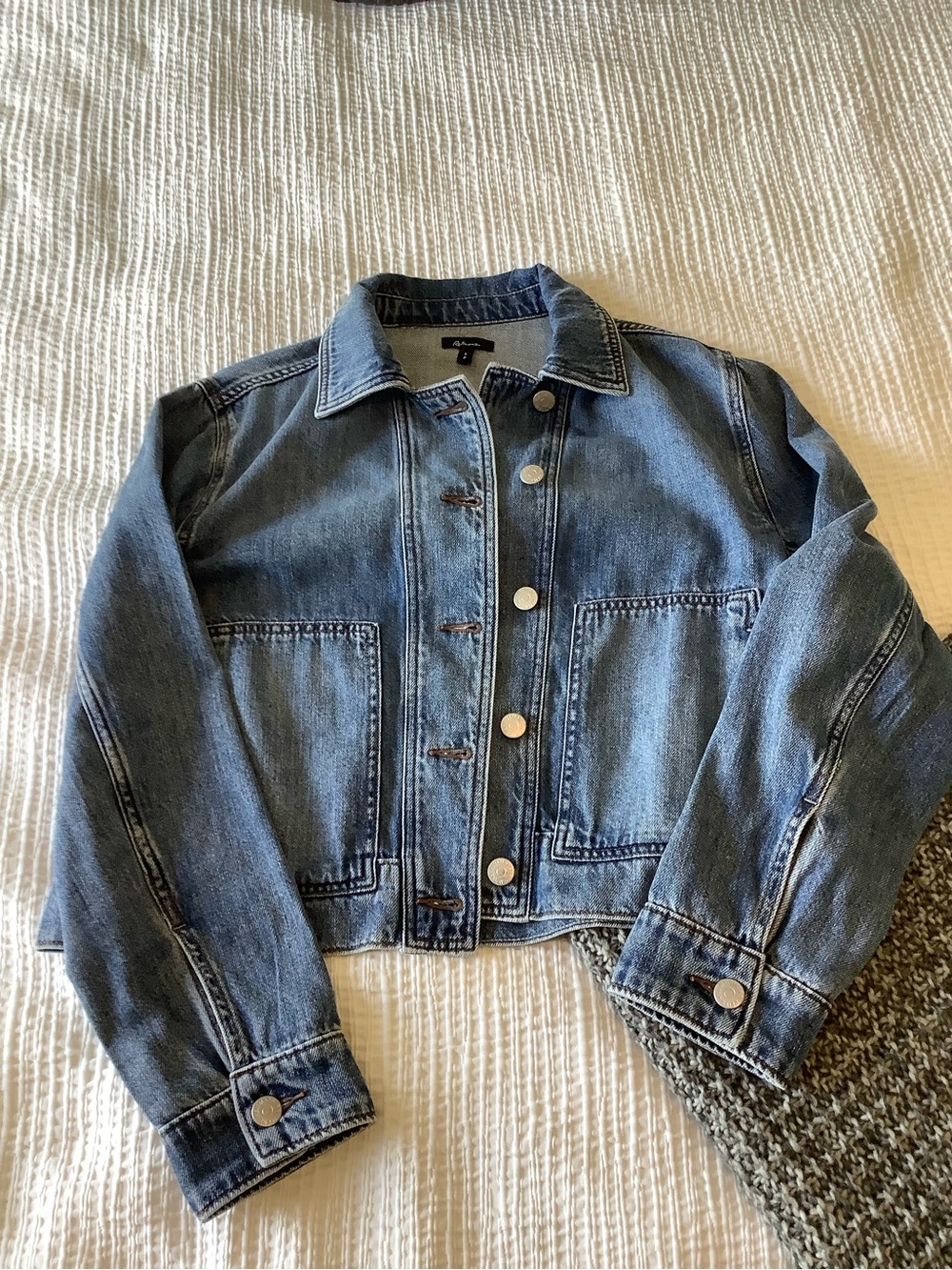 Reitmans Medium Blue Denim Jacket with Patch Pockets